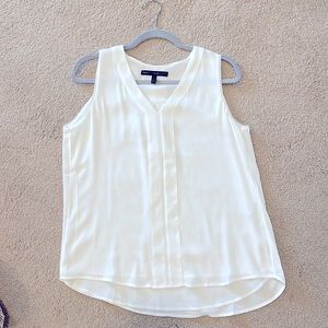 White Ciffon double layer tank from WHBM. Size 6.